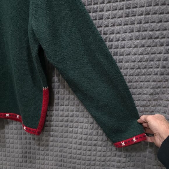 VTG Americana Christmas Sweater Cardigan XL Ugly Party USA 90s Wool Shoulder Pad - Picture 11 of 15